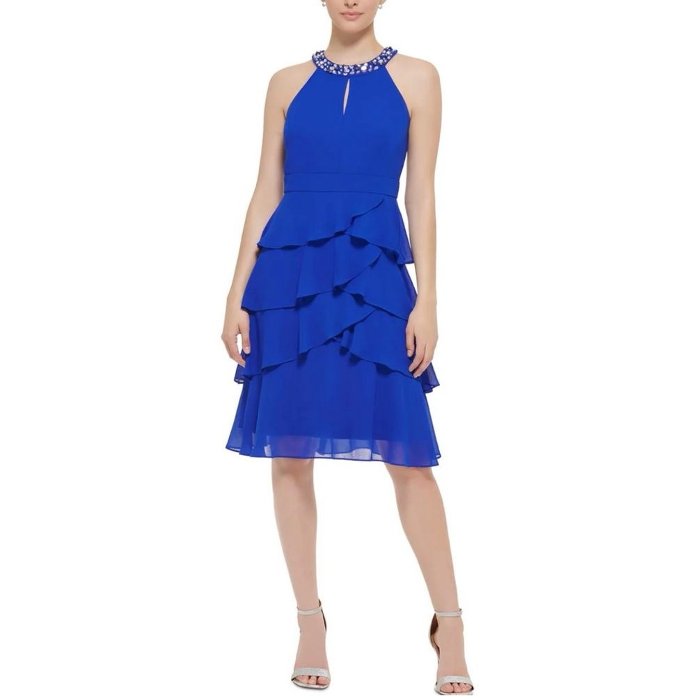 💎LAST 1 SUPER SALE STUNNING TIERED CRYSTAL COCKTAIL DRESS